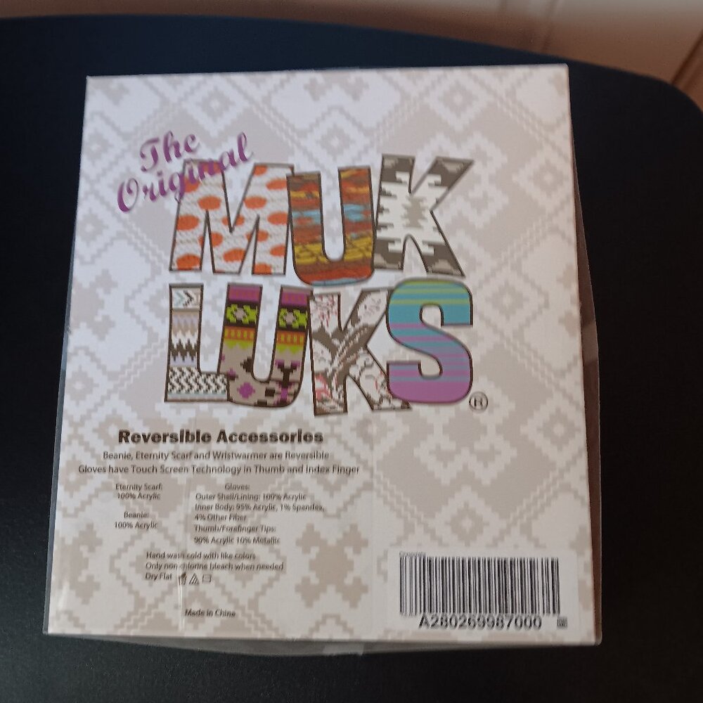 The Original Muk Luks Reversable Accessories Brown and Tan NIB